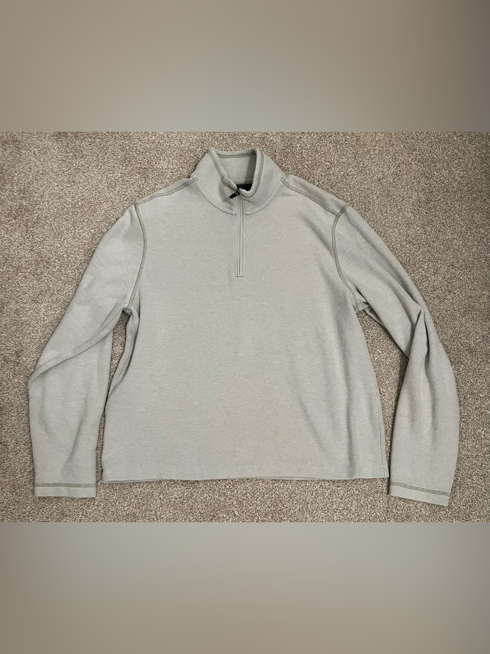 Eddie Bauer Quarter-Zip Sweater - Light Taupe Men’s Size Large
